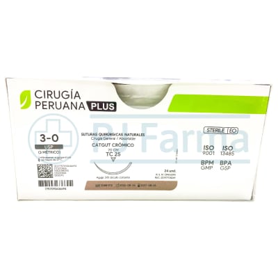 Catgut Cromico 3/0 TC 25 Cirugia Peruana Unidades