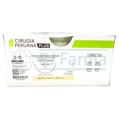 Catgut Simple 2/0 MR 40 Cirugia Peruana Unidades1