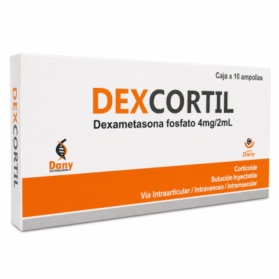 Dexcortil (Dexametasona Fosfato) 4mg/2ml Amp. Dany Caja X 10 Unid