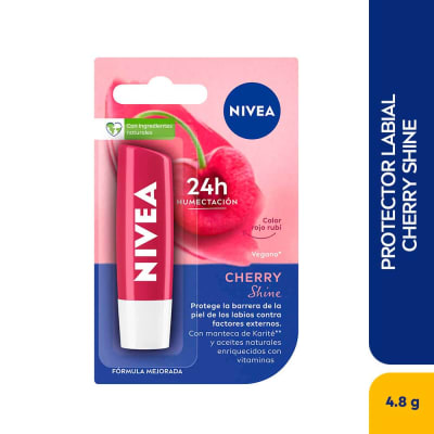 Protector Labial Nivea Cherry  Shine Barra X 4,8 G