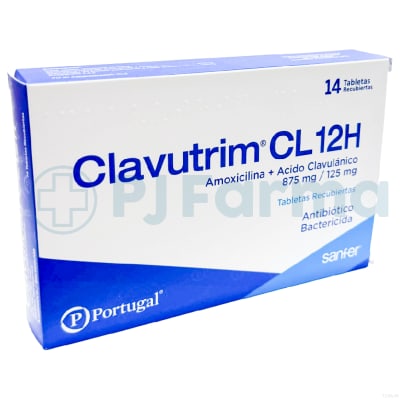 Clavutrim Cl 12H(Amoxicilina+Acido Clavulánico)875Mg/125Mg Portugal Tab.