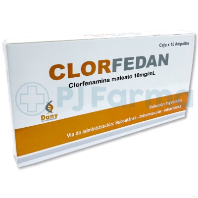 Clorfedan (Clorfenamina) 10mg/ml Dany Caja X 10 Unid