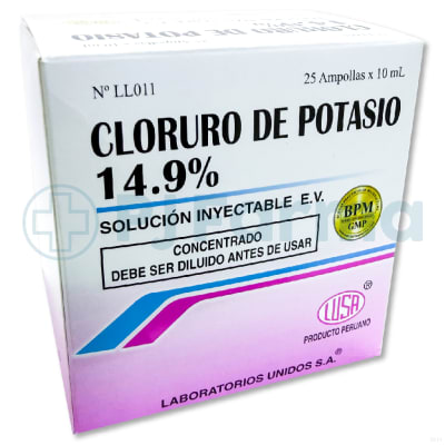 Cloruro De Potasio 14.9% 10 Ml Amp Lusa2