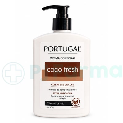 Crema Corporal Coco Fresh Portugal Frasco X 450 Gr