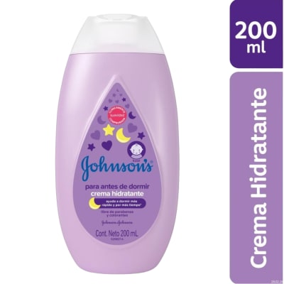 Crema Hidratante Johnson's Baby Para Antes De Dormir Frasco X 200 Ml