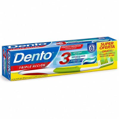 Pack Crema Dental Dento Triple Acción Tubo X 199.2G + Cepillo Dento