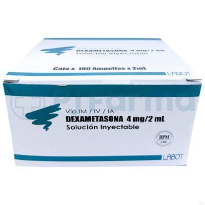 Dexametasona 4 Mg/2 Ml Amp Labot Caja X 100 Und1