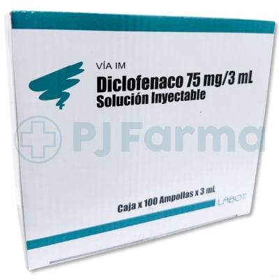 Diclofenaco Sódico 75 Mg/3 Ml Amp Labot Caja X 100 Unid2