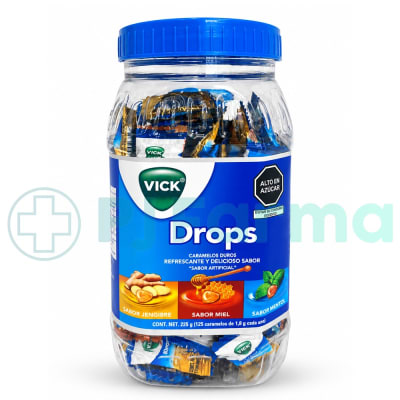 Vick Drops Caramelos Sabor (Jengibre-Miel-Mentol) X Unid1