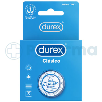 Preservativo Durex Clásico Caja X 3 Unid