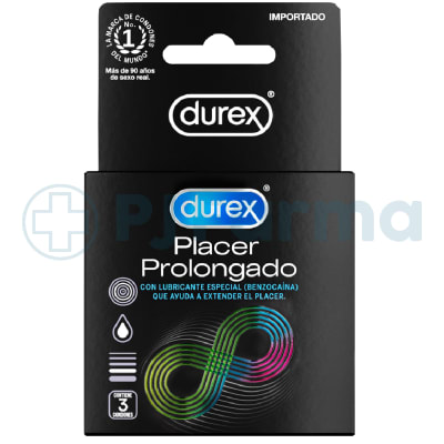 Preservativo Durex Placer Prolongado Caja X 3 Unid