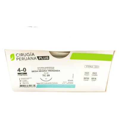 Seda Negra 4/0 TC 20 Cirugía Peruana Unidades1