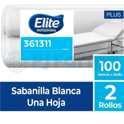 Papel Sabanilla Plus Blanco 100Mts Elite X 2 Rollos