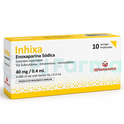 Inhixa (Enoxaparina Sódica) 40Mg/0.4Ml Amp X 1 Jeringa Prellenada Oqpharmaceutical2