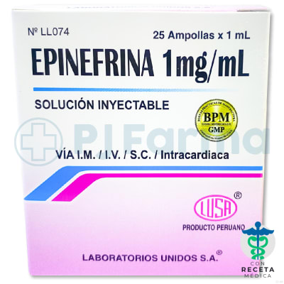 Epinefrina 1 Mg/1 Ml Amp Lusa Und2
