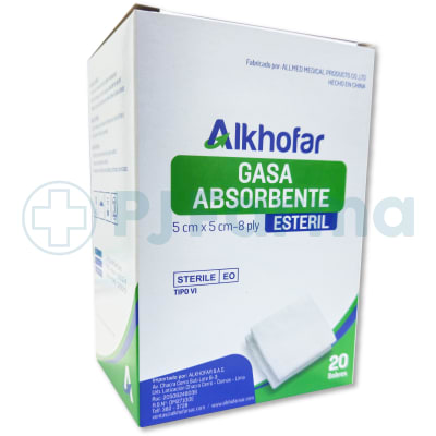 Gasa Estéril 5 X 5 Alkhofar Caja X 20 Unid1