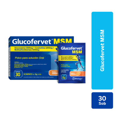 Glucofervet Msm Efervescente  Naranja Portugal Caja X 30 Sobres1