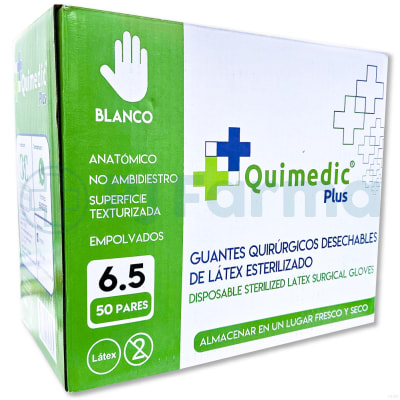 Guante Estéril 6.5 Quimedic Plus Caja X 50 Pares