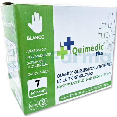Guante Esteril 7 Quimedic Plus Caja X 50 Pares