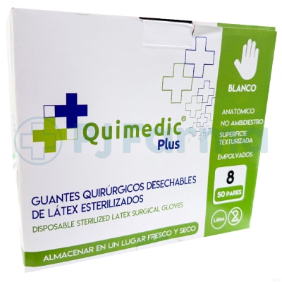 Guante Esteril 8 Quimedic Plus Caja X 50 Pares
