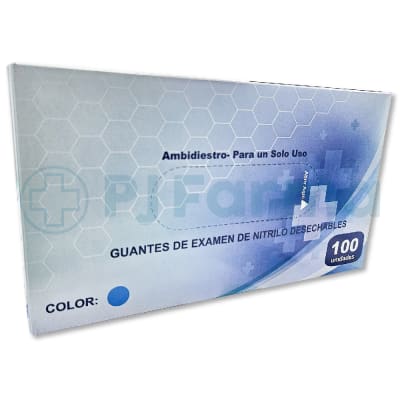 Guante  De Nitrilo Celeste S Alkhofar Caja X 100 Unid1