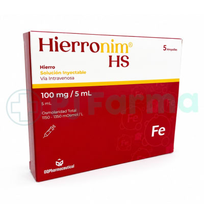 Hierronim Sacarato 100mg/5ml Amp. Oqpharmaceutical Caja X 5 Unid
