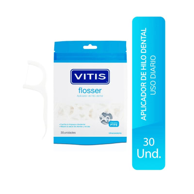 Aplicador De Hilo Dental Flosser Vitis Pqte X 30 Unid
