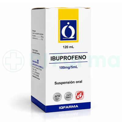 Ibuprofeno 100Mg/5Ml Suspensión Oral 120Ml Iqfarma1
