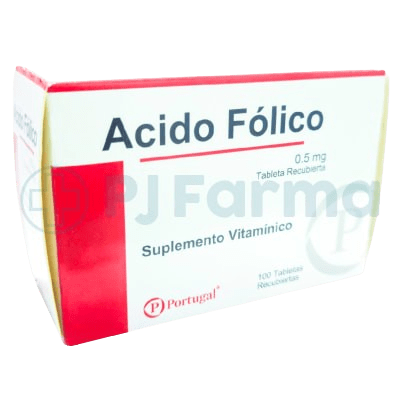 Ácido Fólico 0.5 Mg Tab. Portugal Caja X 100 Unid
