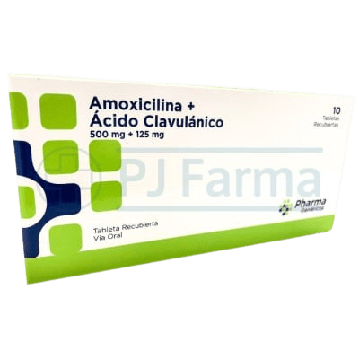 Amoxicilina 500mg+Acido Clavulánico 125mg Pharma Genéricos Caja X 10 Unid