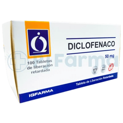 Diclofenaco  50 Mg Tab. Iqfarma  Caja X 100 Unid1