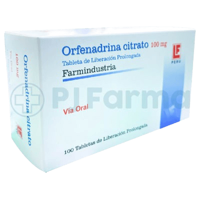 Orfenadrina  100Mg Tab. Farmindustria Caja X 100 Unid