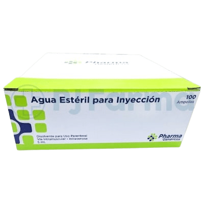 Agua Estéril Para Inyección 5Ml Pharma Genéricos Amp. Caja X 100 Unid