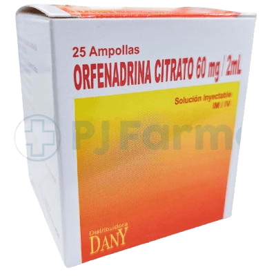 Orfenadrina Citrato 60mg/2ml Amp. Dany Caja X 25 Unid