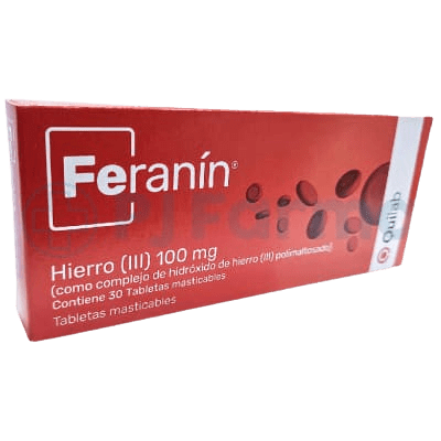Feranín (Hierro III) 100 Mg Tab. Quilab Caja X 30 Unid1