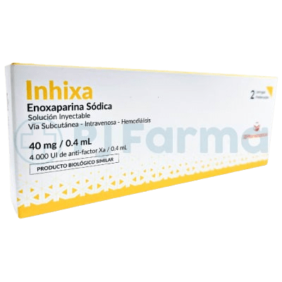 Inhixa (Enoxaparina Sódica) 40Mg/0.4Ml Amp Caja X 2 Jeringa Prerellenadas Oqpharmaceutical1