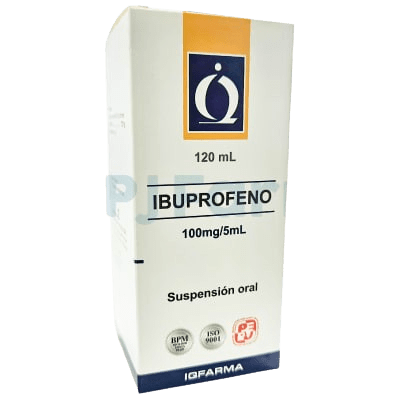 Ibuprofeno 100Mg/5Ml Suspensión Oral 120Ml Iqfarma1