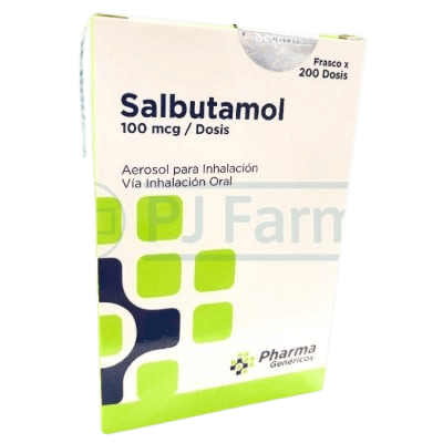 Salbutamol 100mcg/dosis Pharma Genéricos Inhalador Frasco x 200 Dosis1