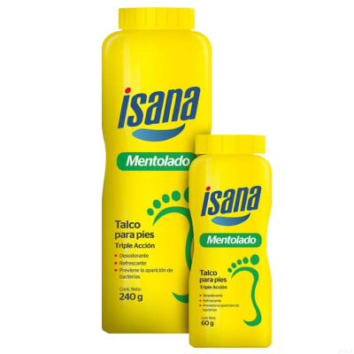 Pack Talco Para Pies Mentolado 240Gr + 60Gr Isana