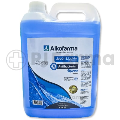 Jabón Líquido Antibacterial Marino Alkofarma Galón1