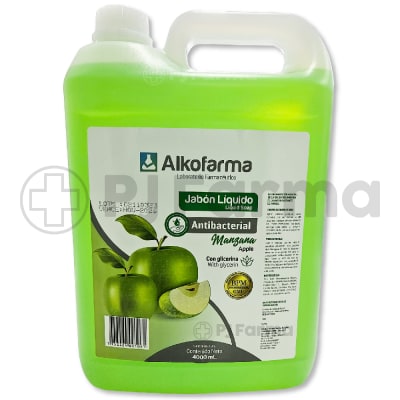 Jabón Líquido Antibacterial Manzana Alkoframa Galón1