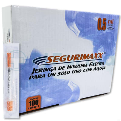 Jeringa Para Insulina 0.5 Ml C/A 31 x 6 Mm Segurimaxx
