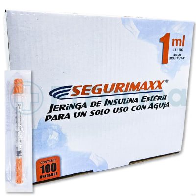 Jeringa Para Insulina 1 Ml C/A 31 x 6 Mm Segurimaxx
