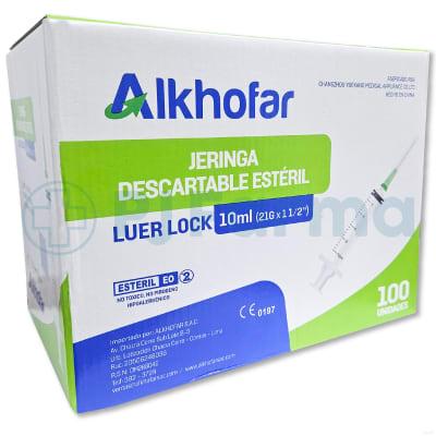 Jeringa 10 ML 21G X 1 1/2 Alkhofar