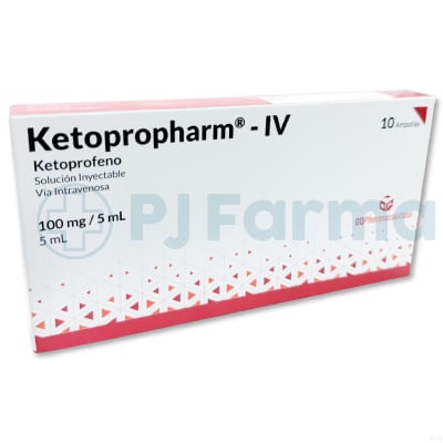 Ketopropharm I.V (ketoprofeno) 100mg/5ml Amp. Oqpharmaceutical  Caja X 10 Unid
