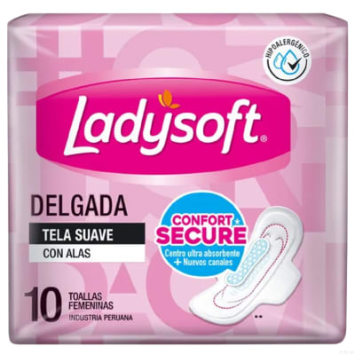 Toalla Higiénica Ladysoft Delgada Pack X 10 Unid