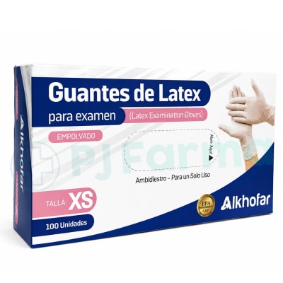 Guante de Latex XS Alkhofar Caja X 100 Unid1