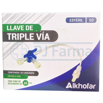 Llave 3 Vias C/E 10 Cm Alkhofar Caja X 50 Unid