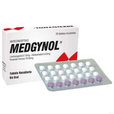 Medgynol (Levonorgestrel)0.15+0.03 Tab. Medifarma Caja X 28 Unid1