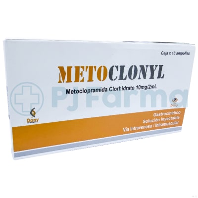 Metoclopramida Clorhidrato 10mg/2ml Amp. Dany Caja X 10 Unid1